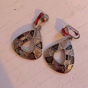 Vintage EMMONS Silver Chunky Earrings.